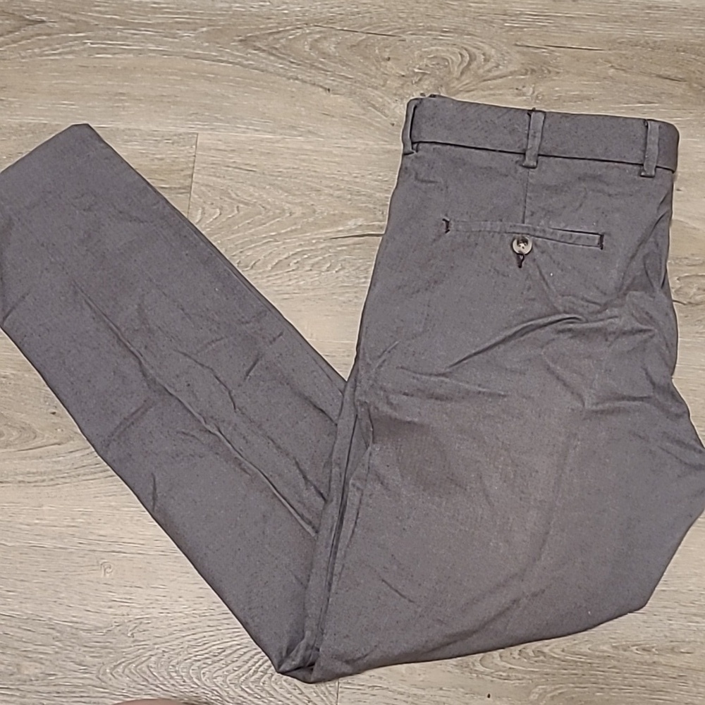 Black Brown 1826 Men's Grey/Brown cotton dress pants W34 L30